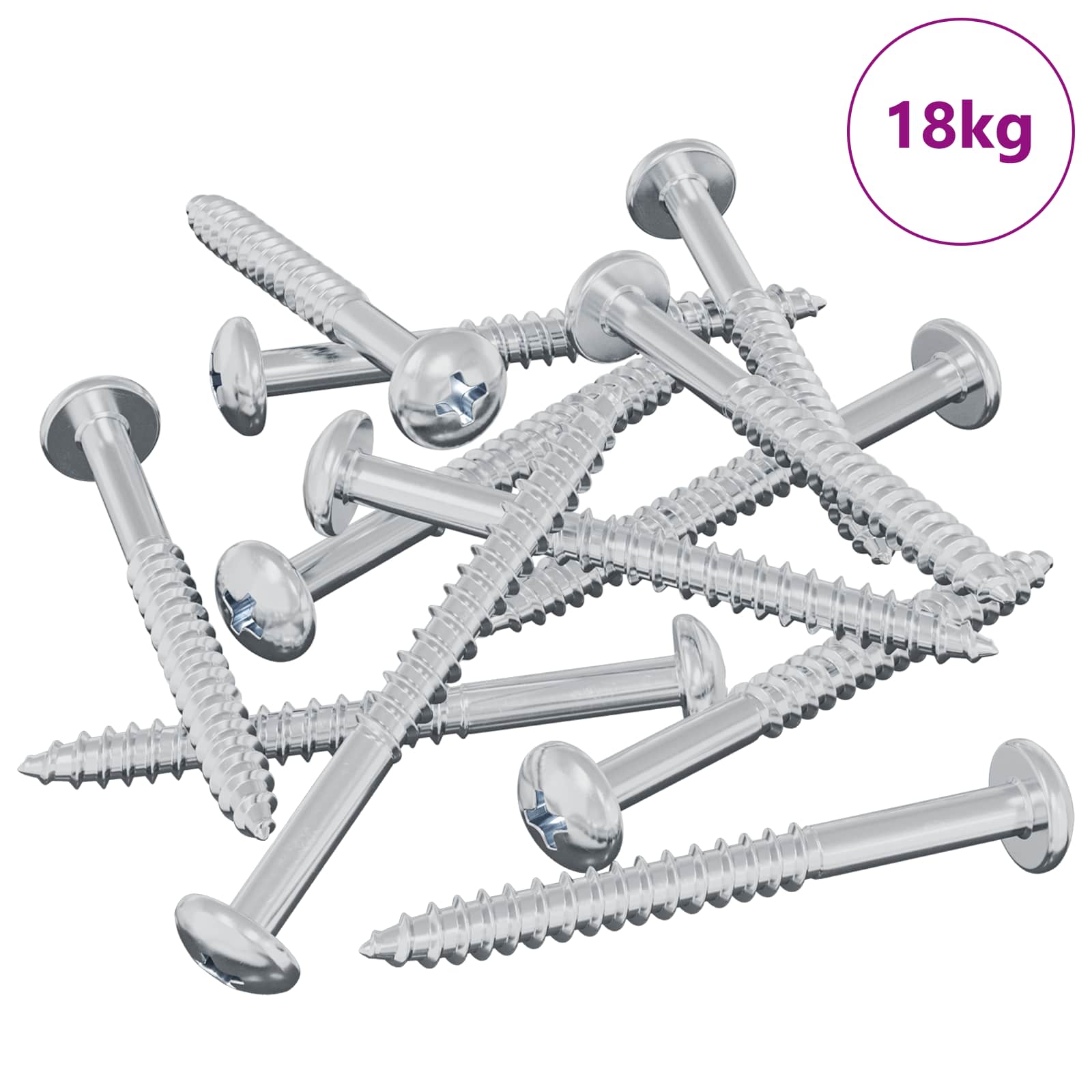 Drveni vijak 3273 pcs Srebrno 9,8 x 53 mm Čelik