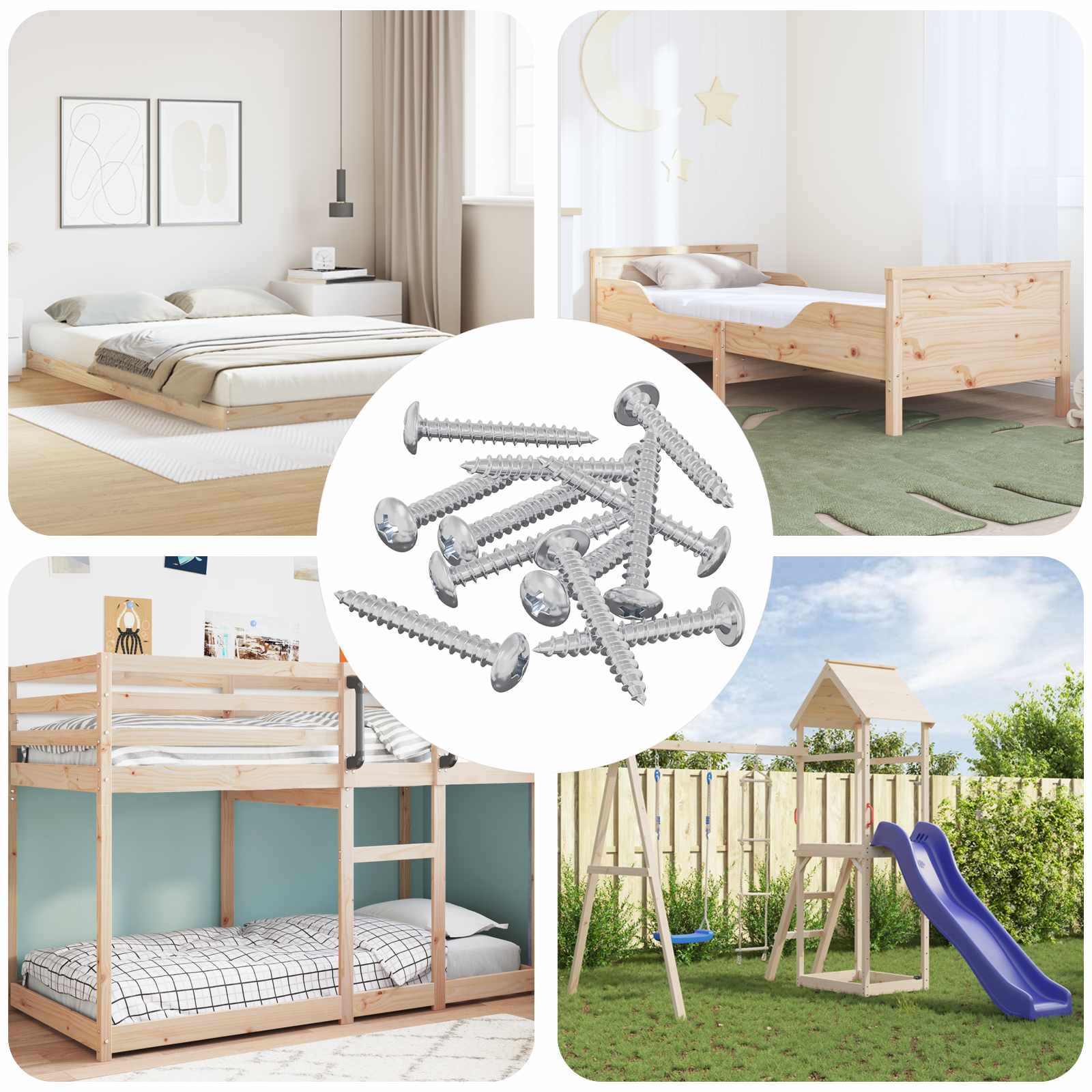 Drvene vijake 8451 pcs Srebrno Čelik