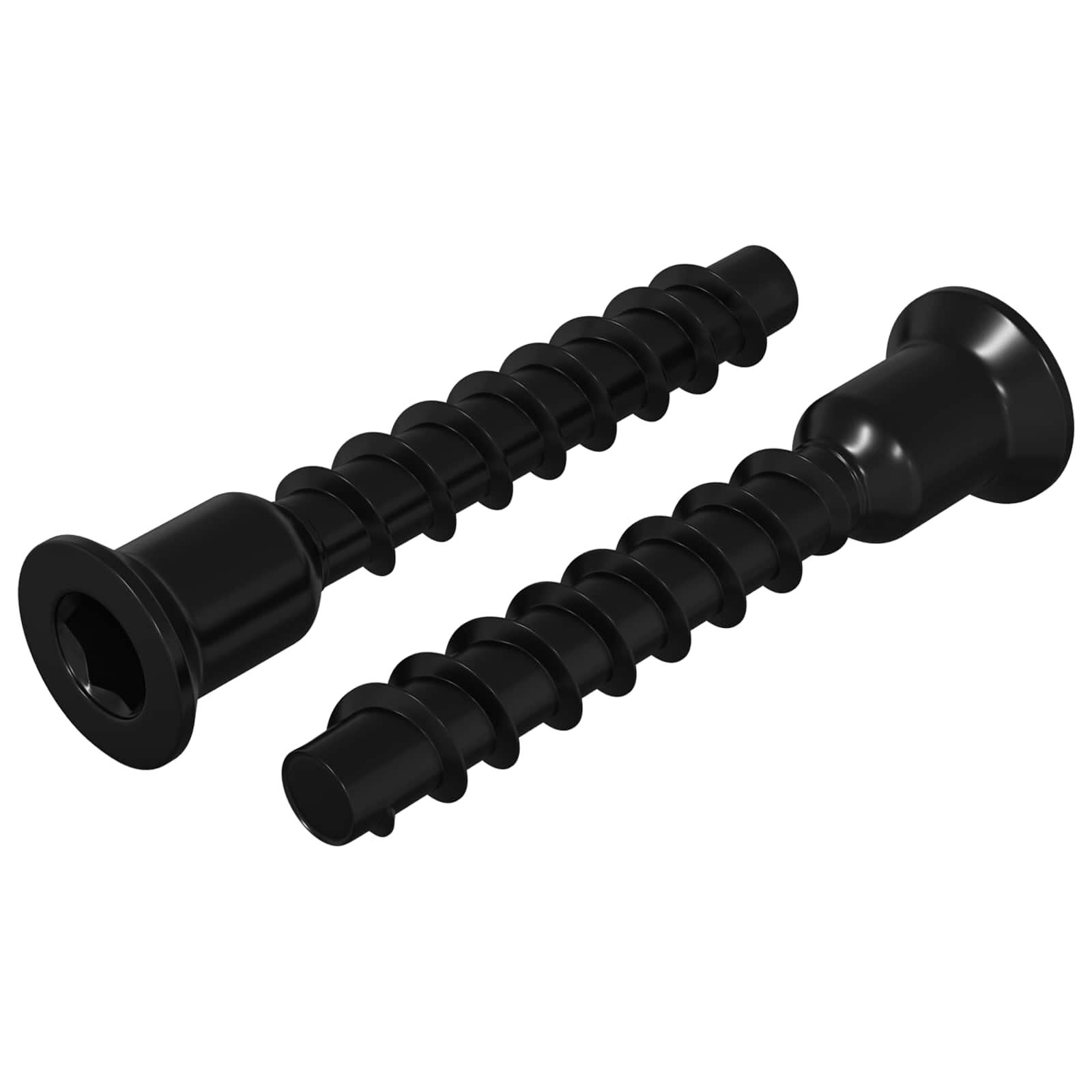 Šestarasti vijak s čepom 2 pcs Crna 7 x 40 mm Željezo