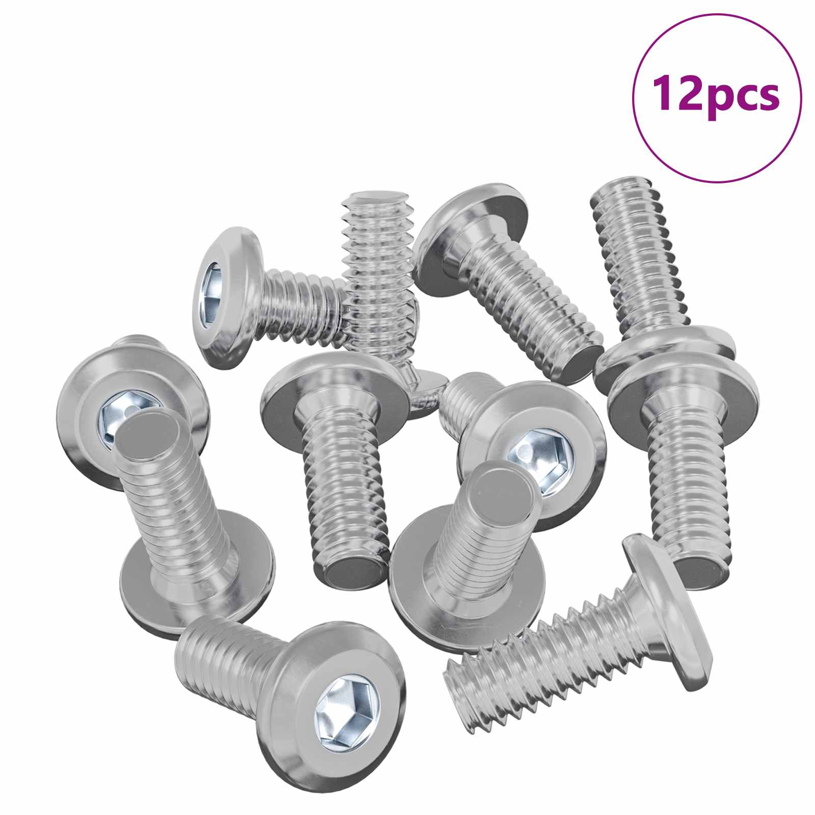 Vijak s plastičnom glavom 12 pcs Srebrno M6 x 15 mm Čelik
