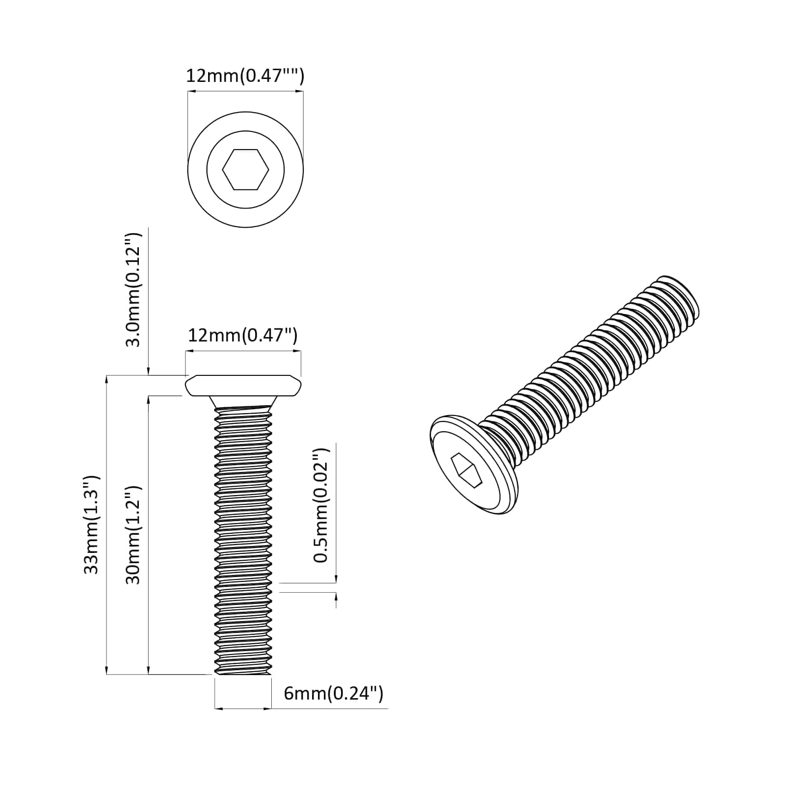 Vijak s plastičnom glavom 2647 pcs Srebrno Čelik