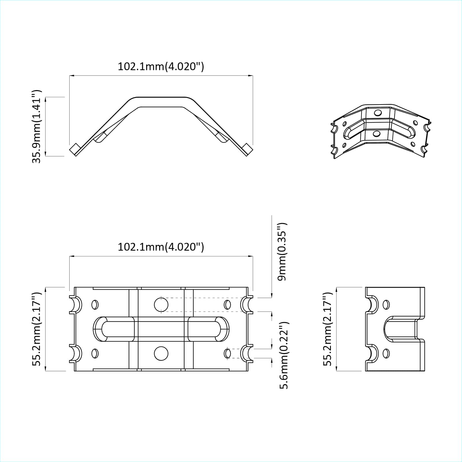 Ukljucuje: nosač 2 pcs Cinkom premazano 106 x 55 x 1,5mm Čelik