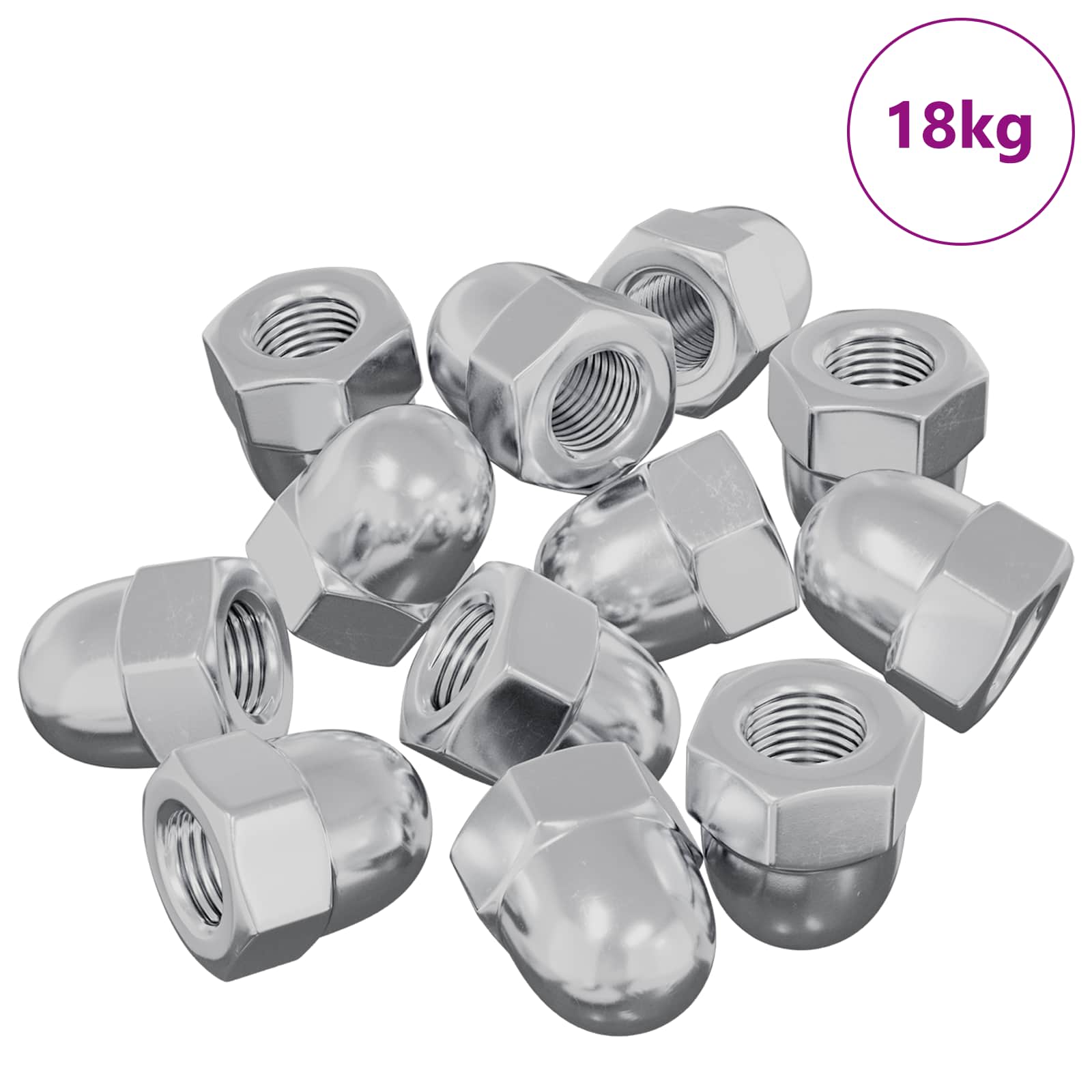 Žir 9574 pcs Srebrno M6 x 10 mm Željezo