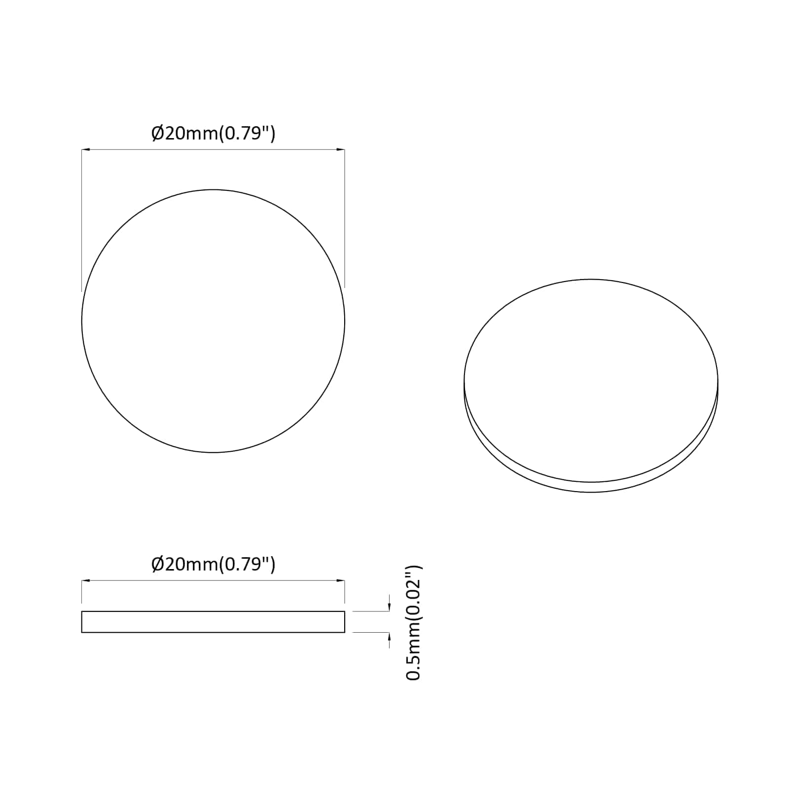 Ljepljiva Pokrivač za Vijake 12 pcs Staro drvo Ø 20 x 0,5 mm