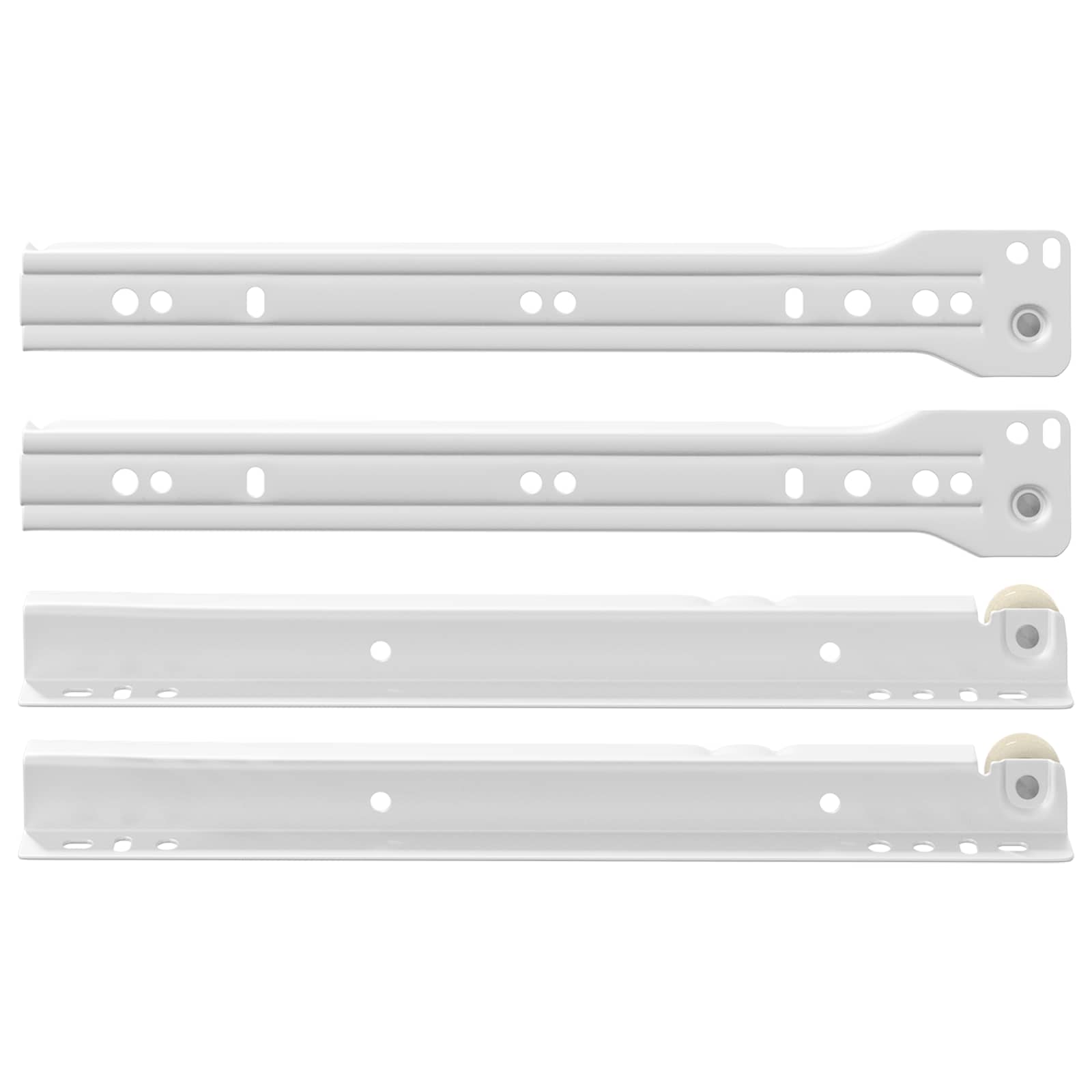 Klizač za ladice 2 pcs Bijelo 250 mm Čelik