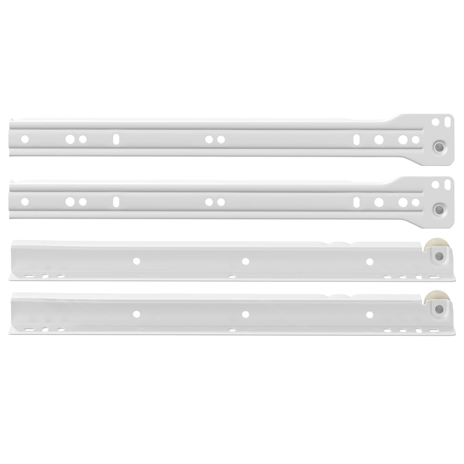 Klizač za ladice 2 pcs Bijelo 300 mm Čelik