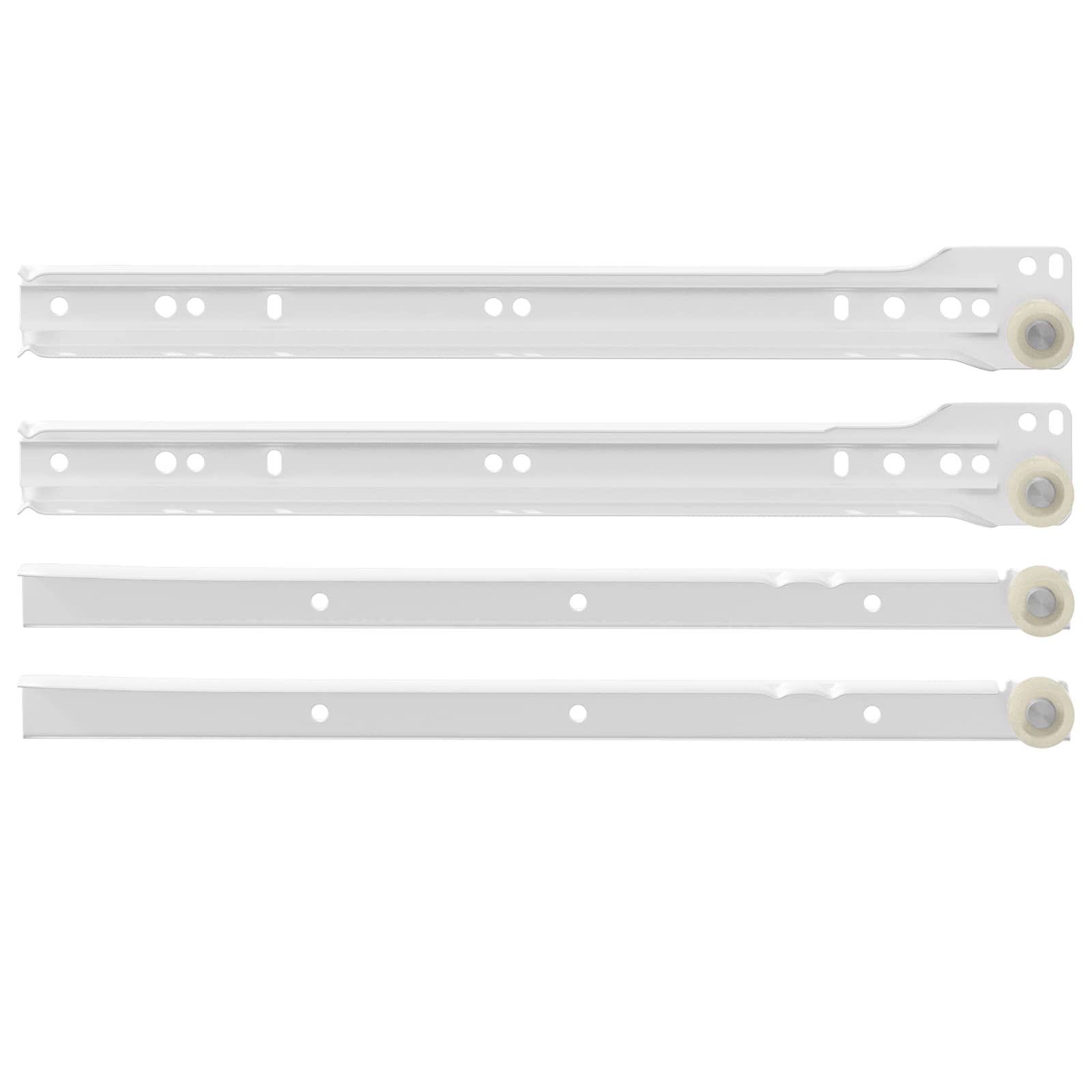 Klizač za ladice 12 pcs Bijelo 300 mm Čelik