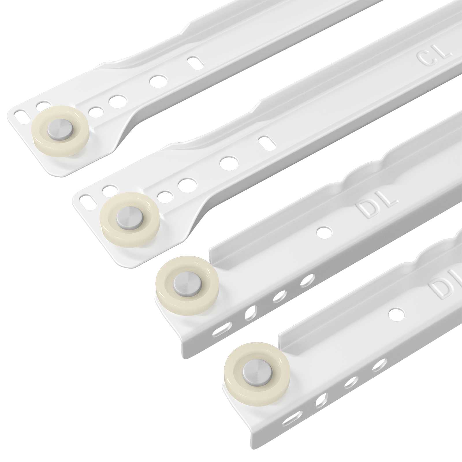 Klizač za ladice 2 pcs Bijelo 350 mm Čelik