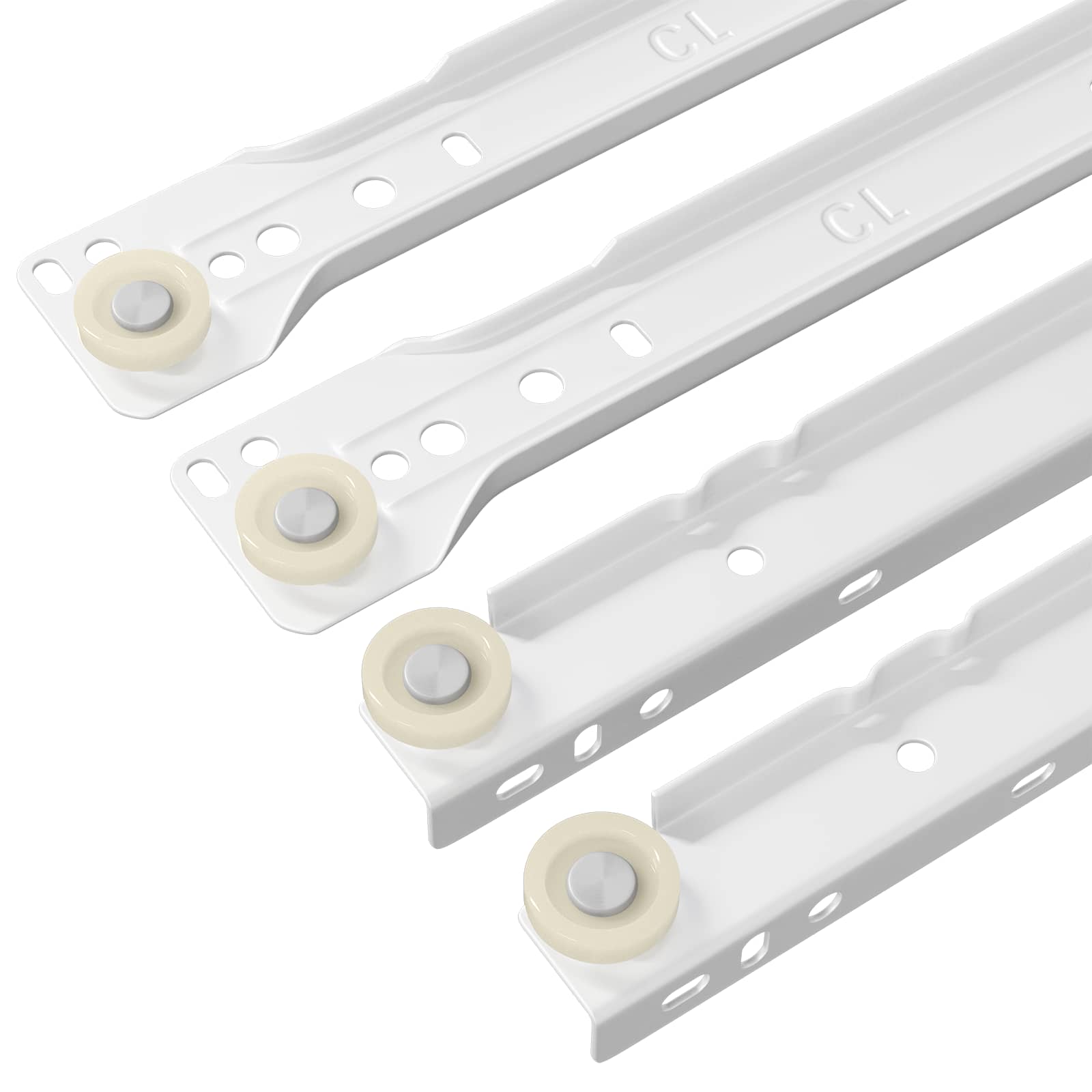 Klizač za ladice 2 pcs Bijelo 400 mm Čelik