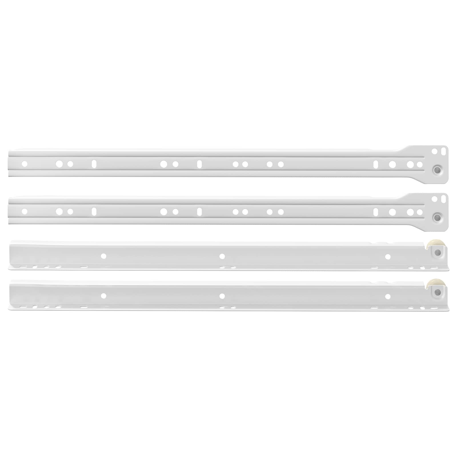 Klizač za ladice 2 pcs Bijelo 400 mm Čelik