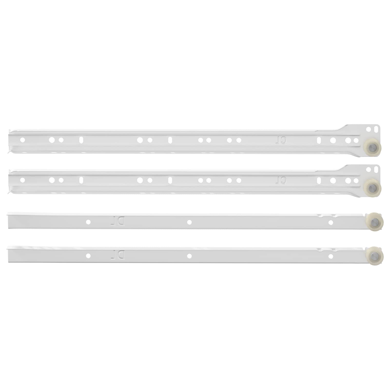 Klizač za ladice 2 pcs Bijelo 400 mm Čelik