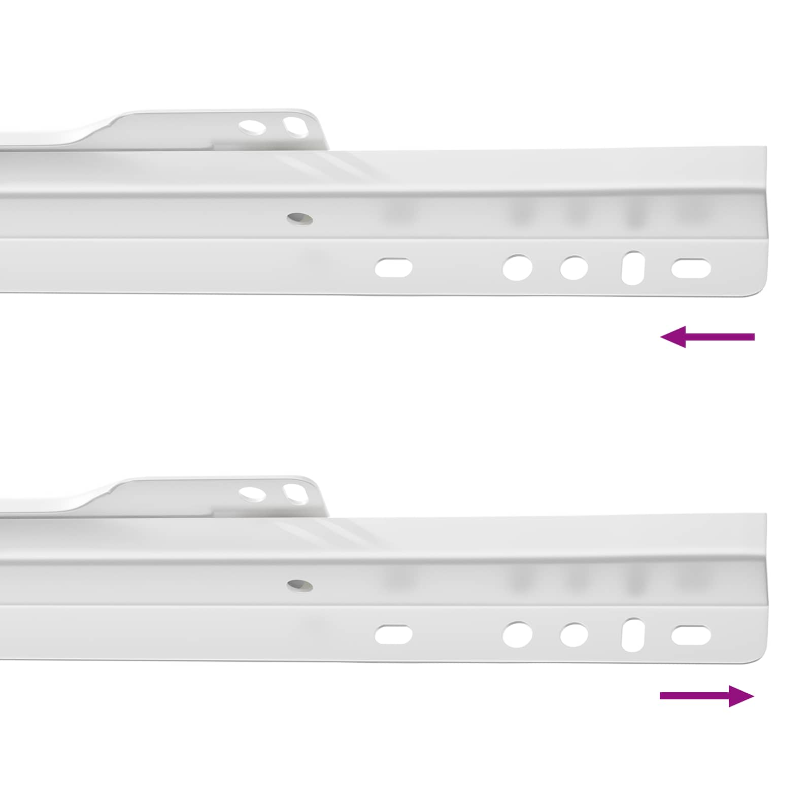 Klizač za ladice 2 pcs Bijelo 400 mm Čelik