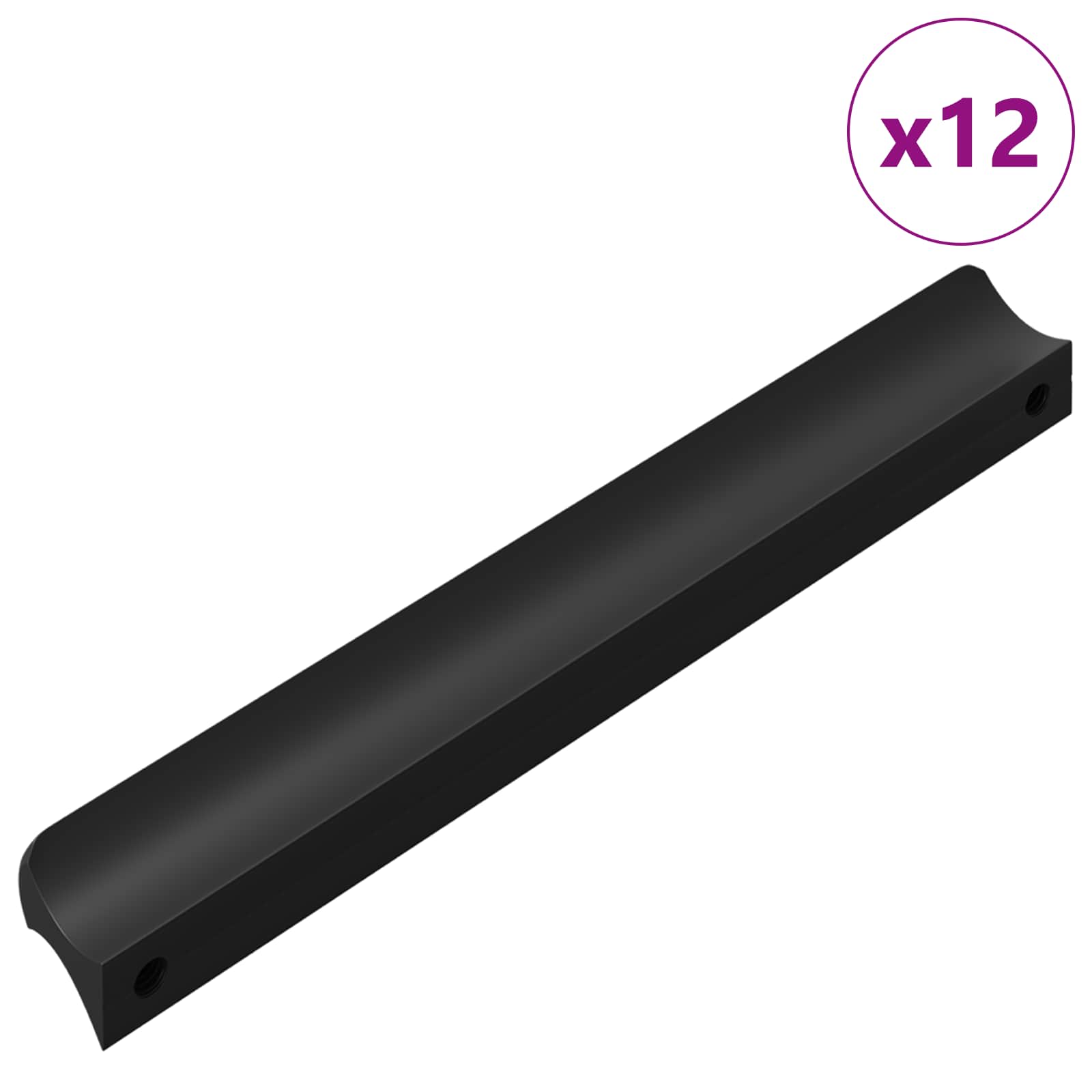 Drška 12 pcs Crna 106 x 7,4 x 15,5 mm Aluminij