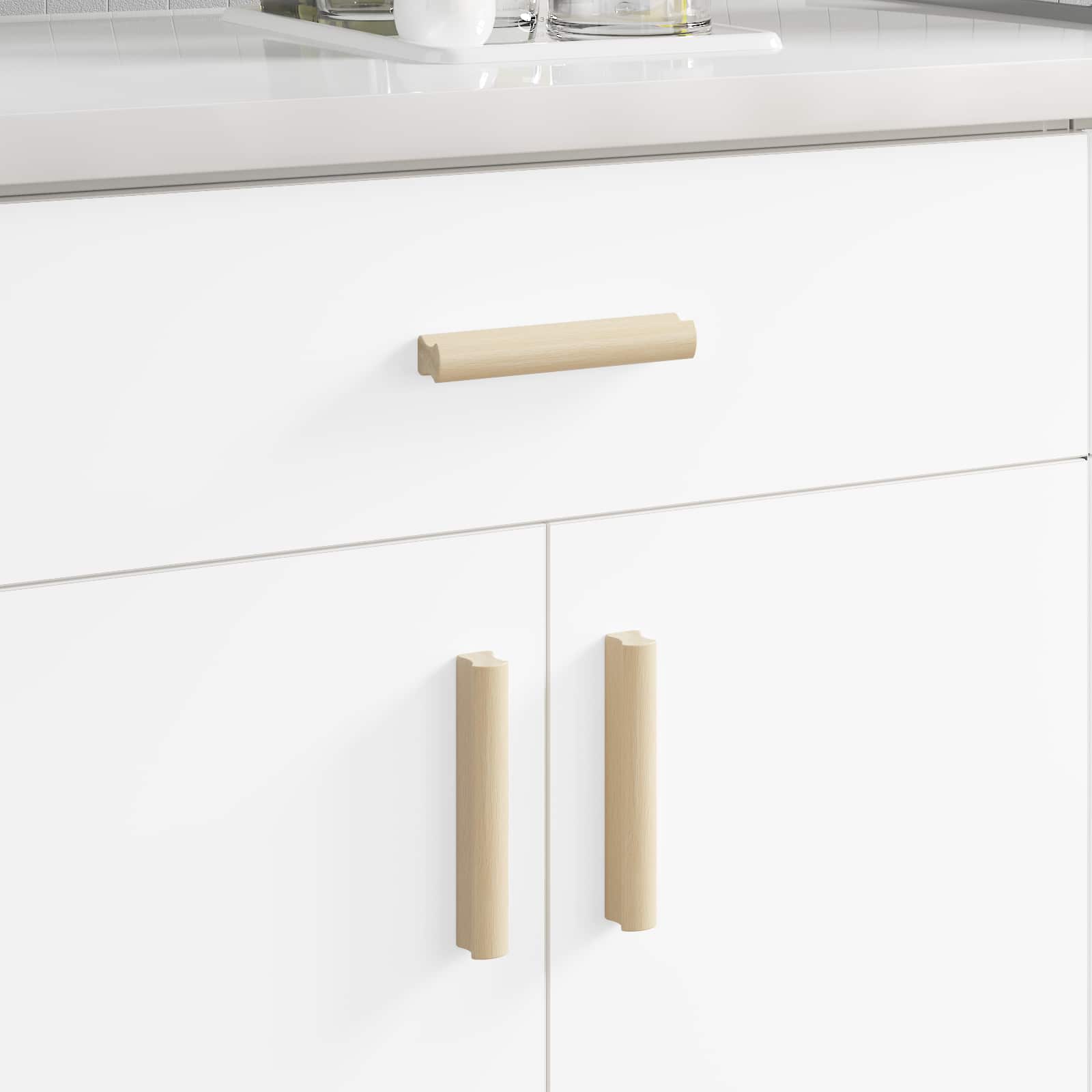 Ravna drška 12 pcs Boja prirodnog drva 130 x 25 x 30 mm