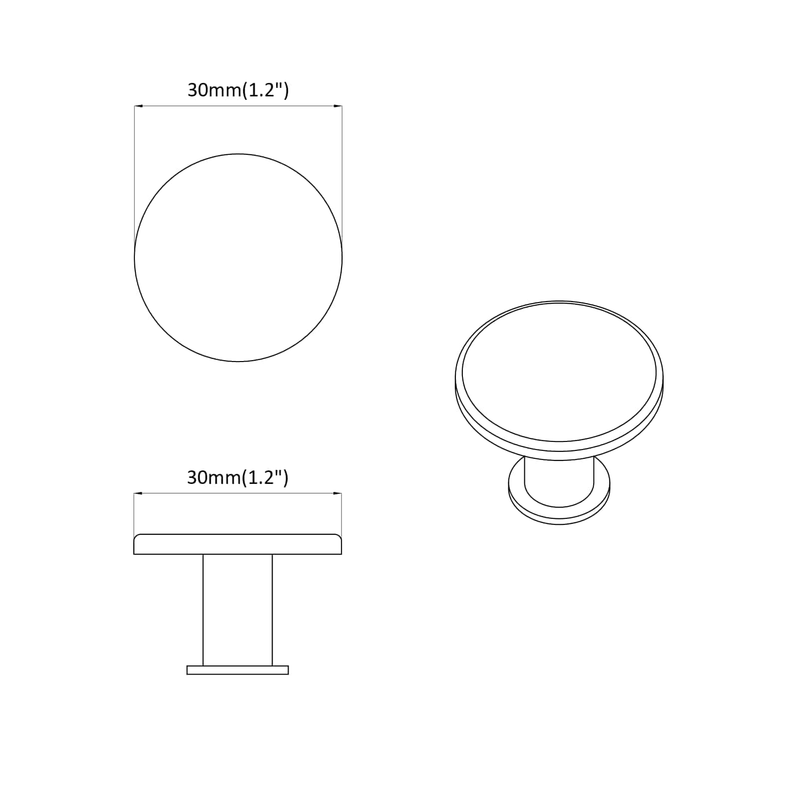 Drška 12 pcs Crna Ø30 mm Aluminij