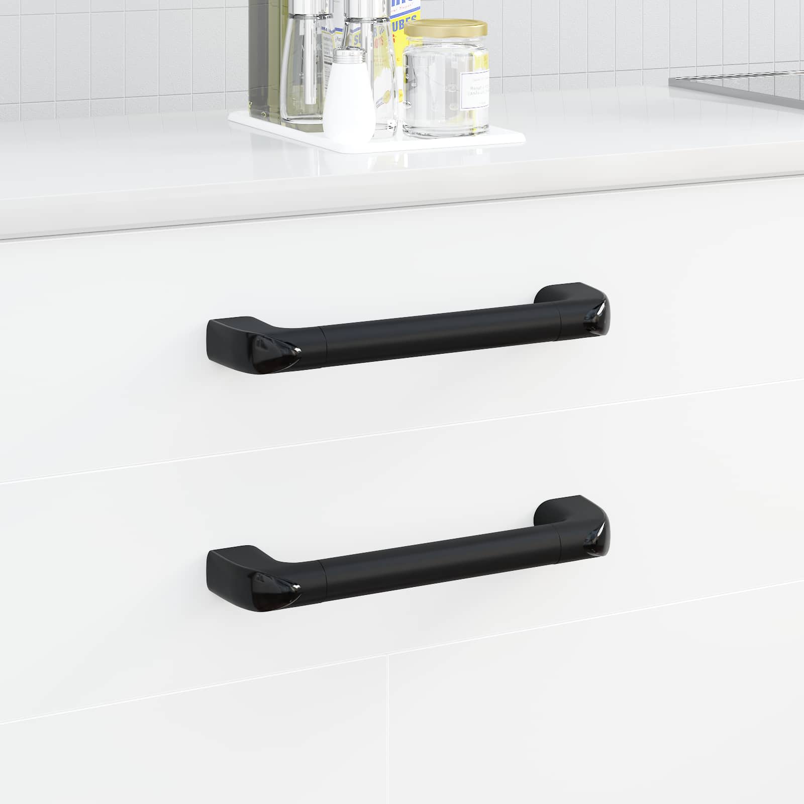 Drška Jednobojno 2 pcs Crna 380 x 34 x 85 mm Aluminij i PP