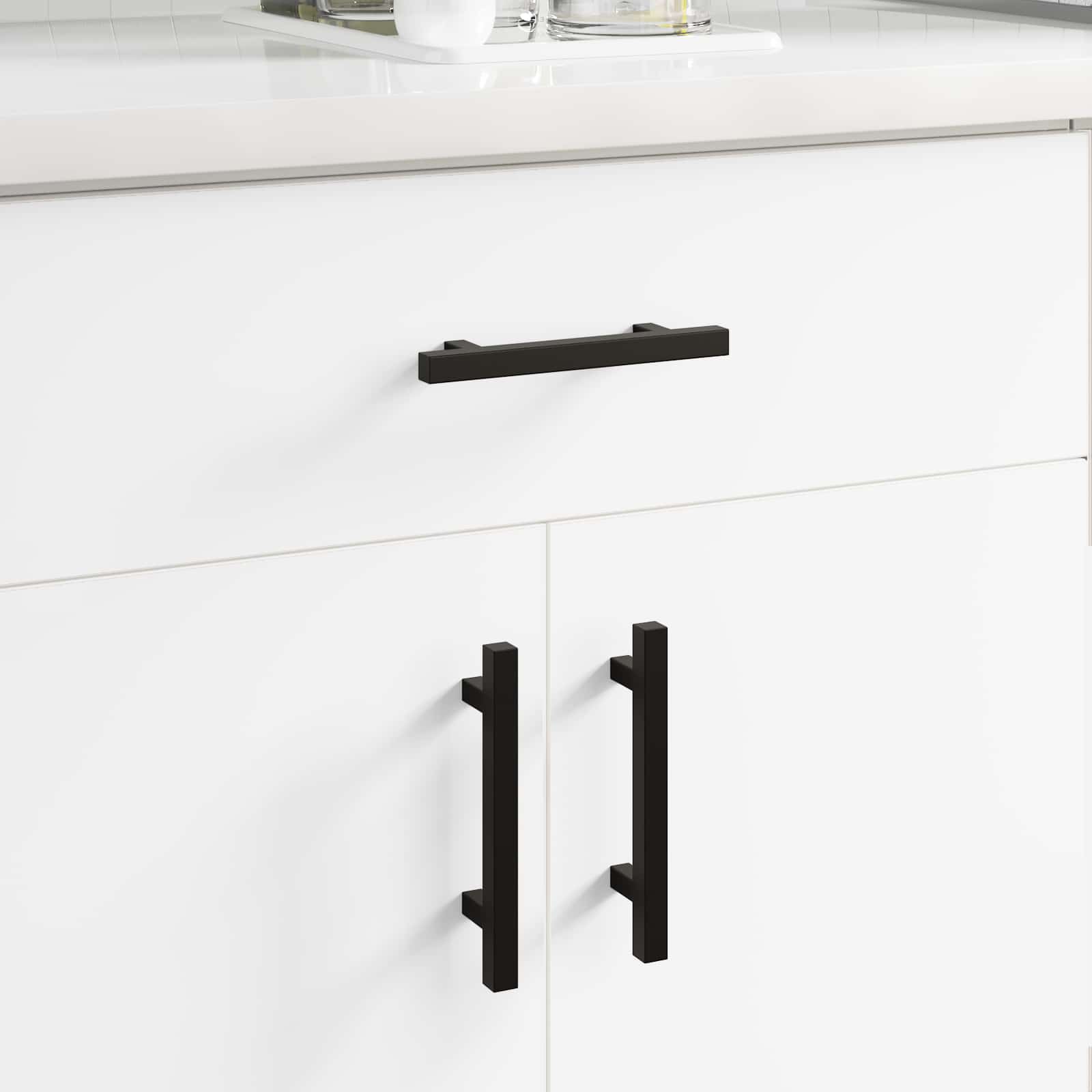 Drška za ormar 2 pcs Crna 150 x 12,3 x 35,2 mm Nehrđajući čelik