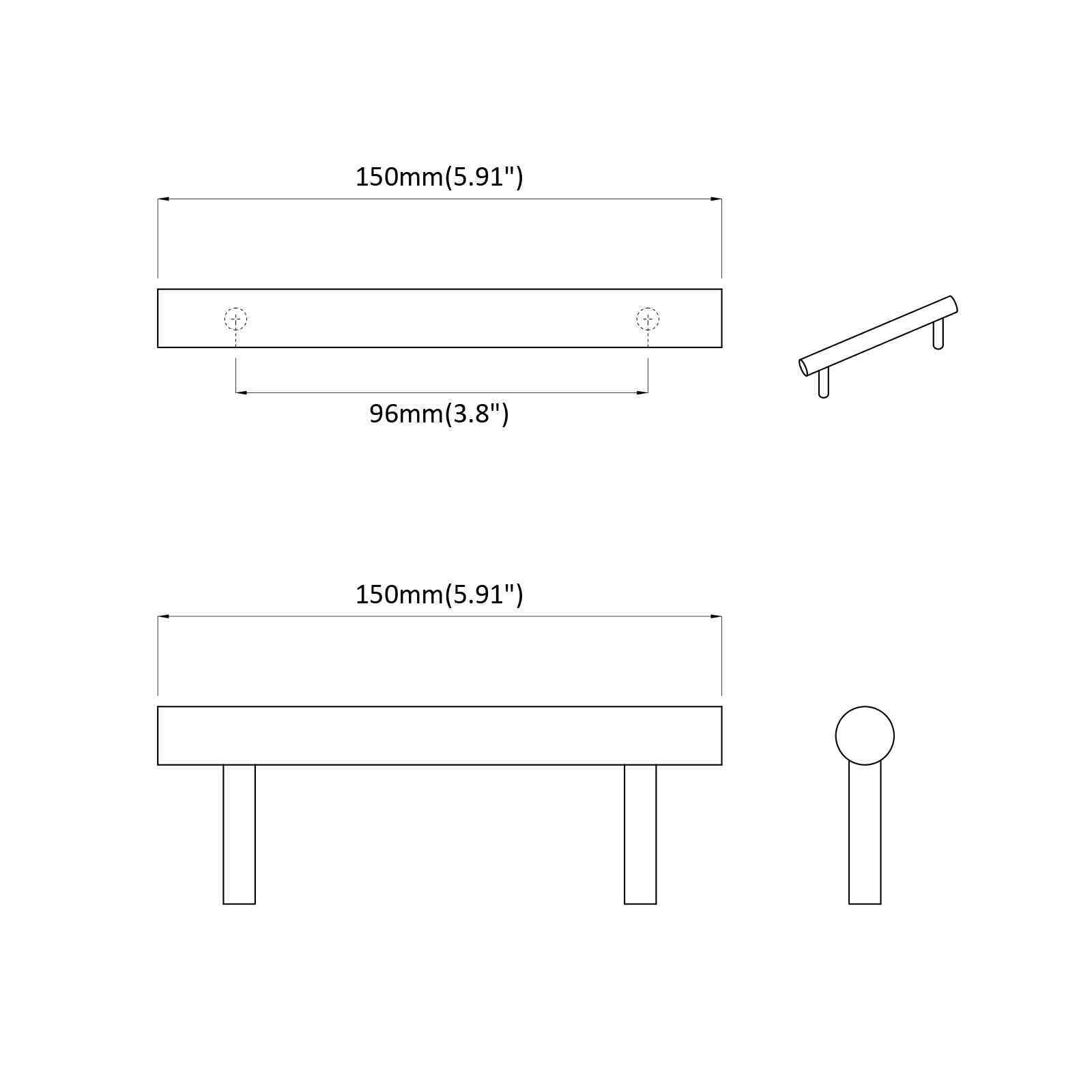 Drška za ormar 12 pcs Zlatno 150 mm Nehrđajući čelik