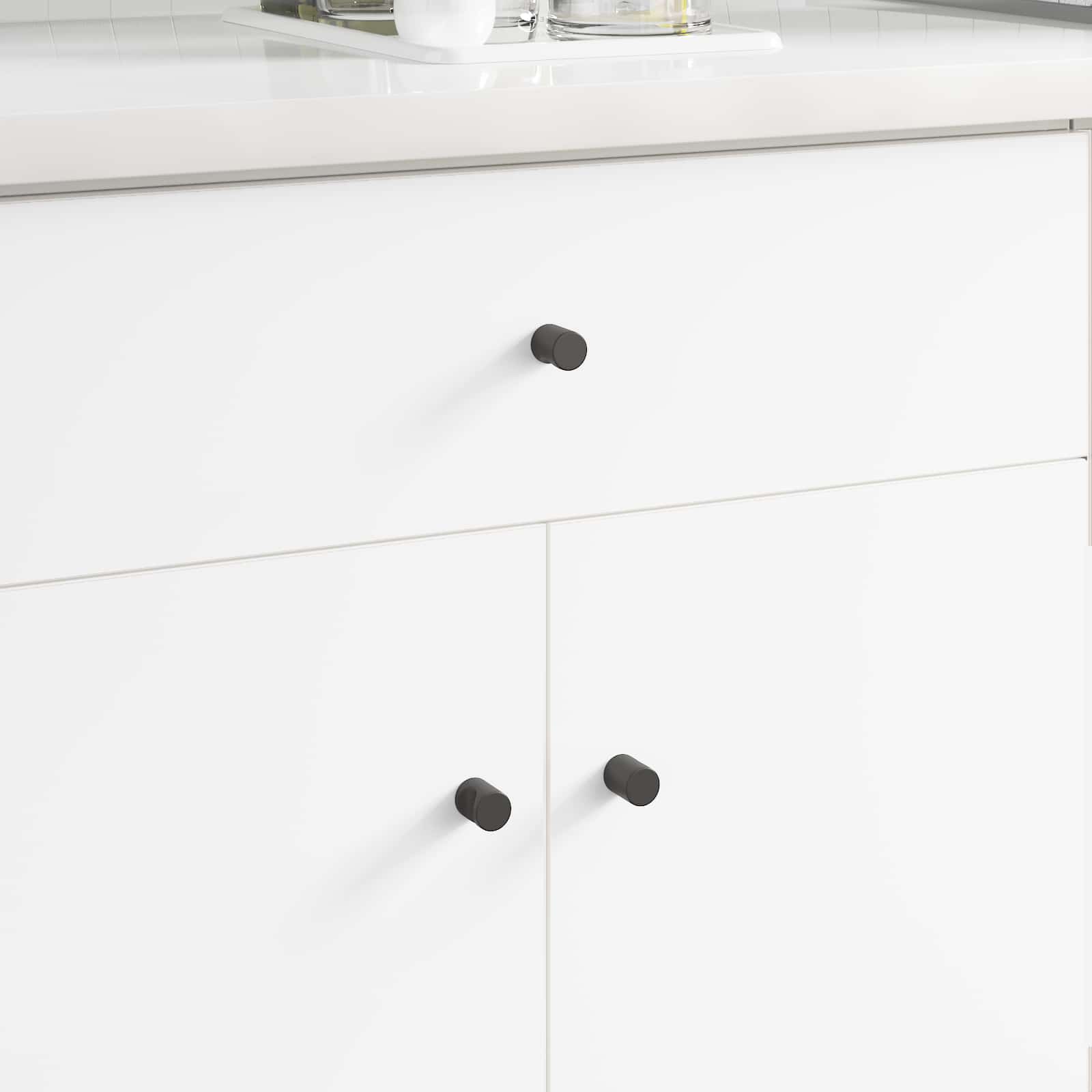 Kabinetski gumb 12 pcs Crna 18 x 23 mm Željezo