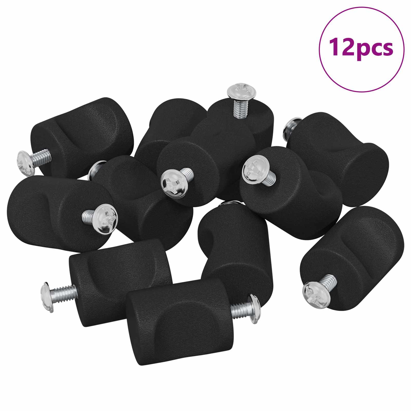 Kabinetski gumb 12 pcs Crna 18 x 23 mm Željezo