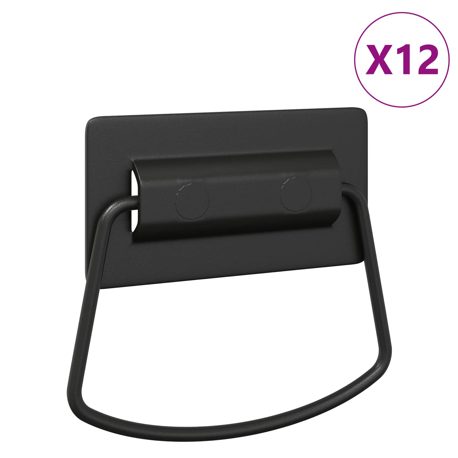 Ručke za ormariće 12 pcs Crna 85 x 45 mm Metal