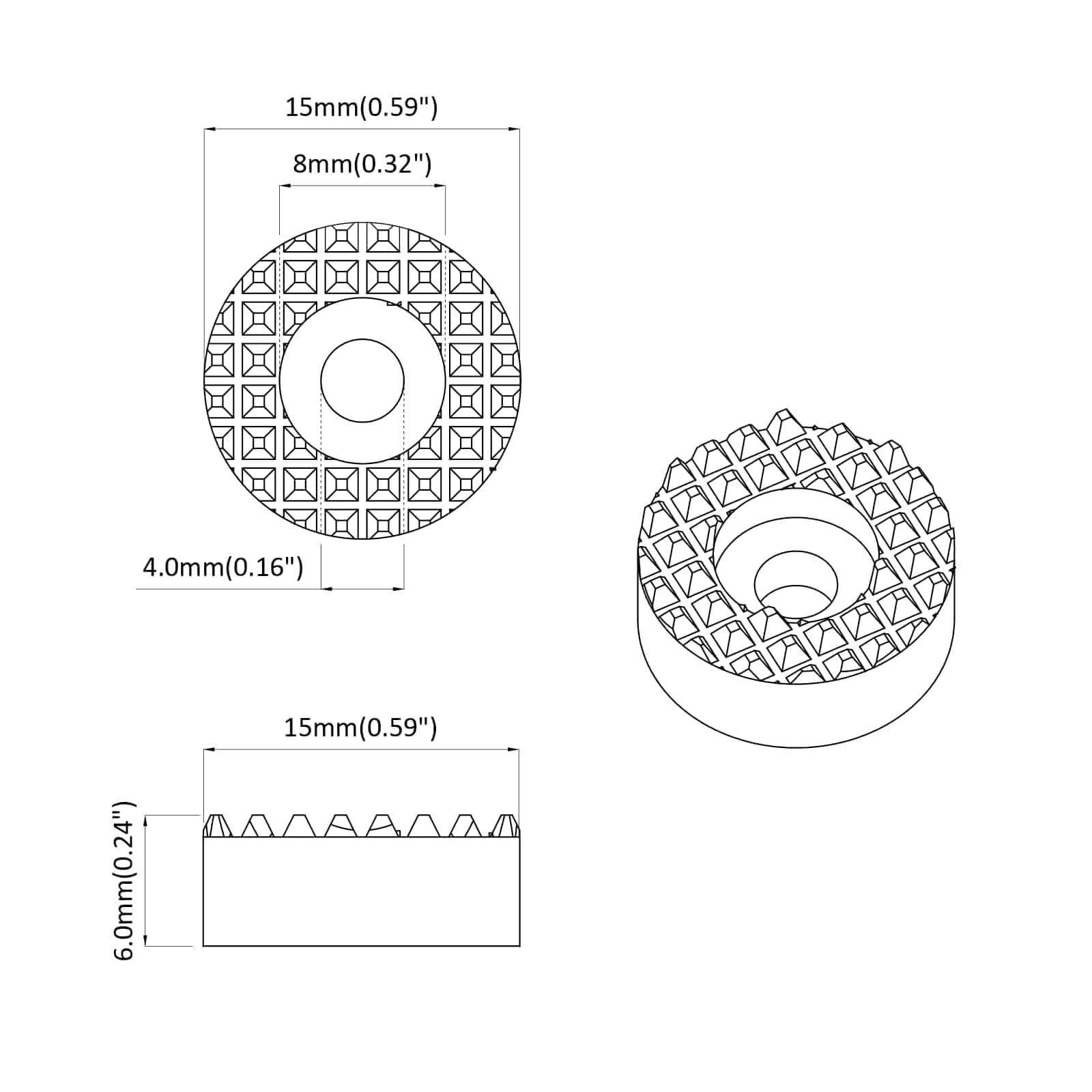 Zaštita noge stolice za pod 12 pcs *Transparent*an Ø 15 x 16 mm