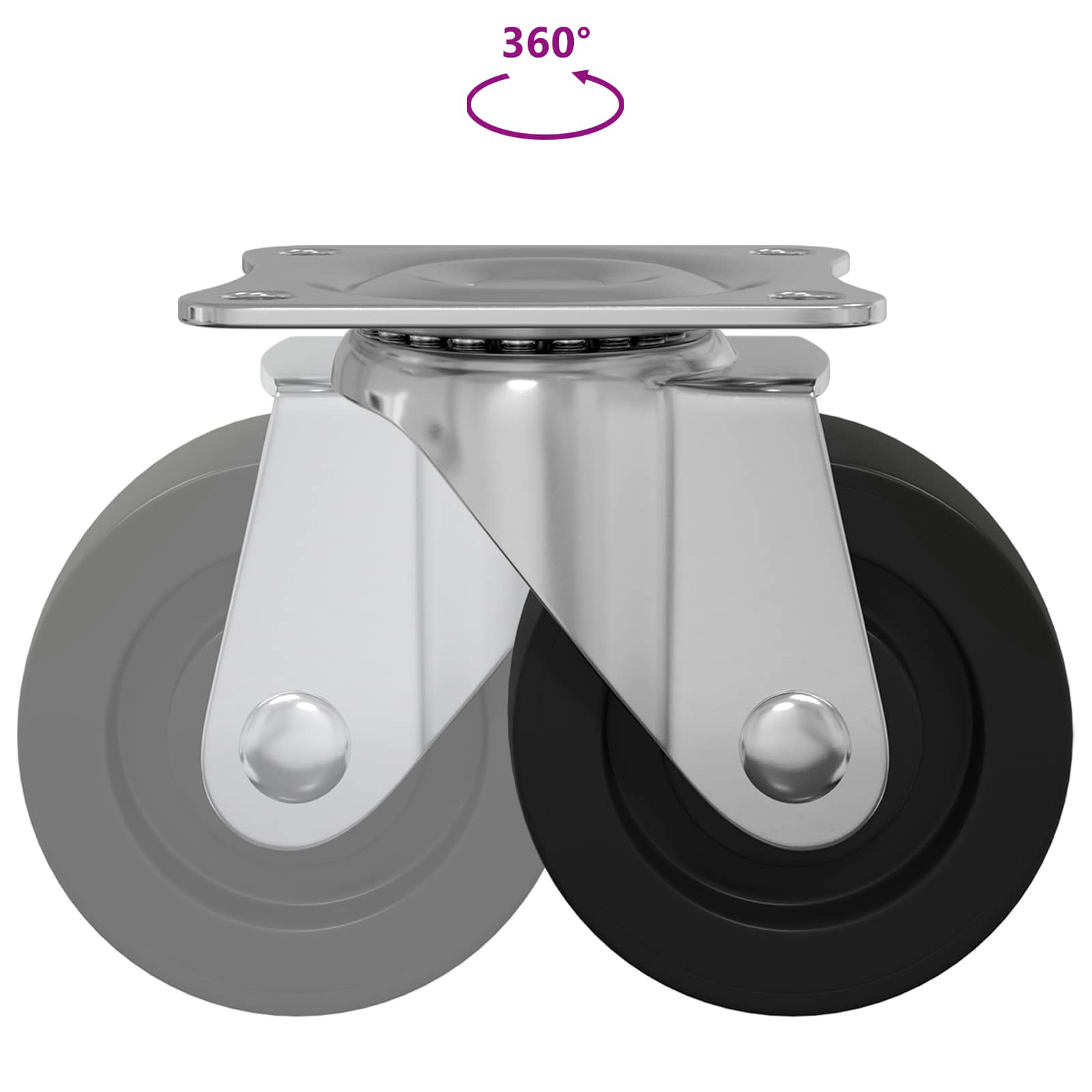 Dizalni kotač 12 pcs Srebrno 60 x 60 x 50 mm Željezo i najlon