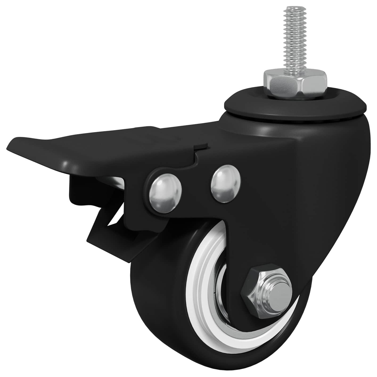 Kotači 2 pcs Crna M6 x 37 mm Željezo i Najlon