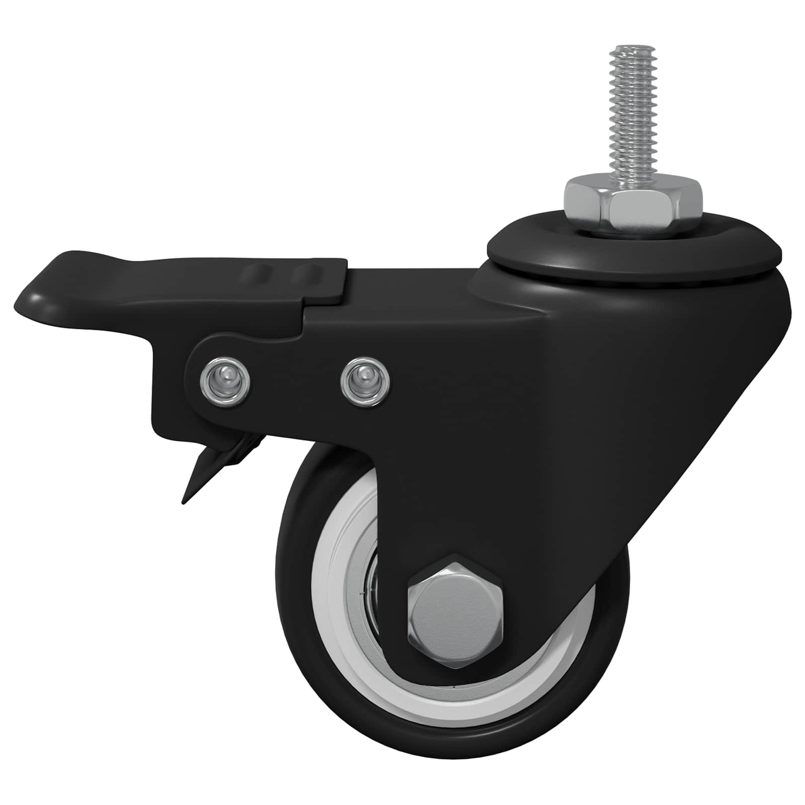 Kotači 2 pcs Crna M6 x 37 mm Željezo i Najlon