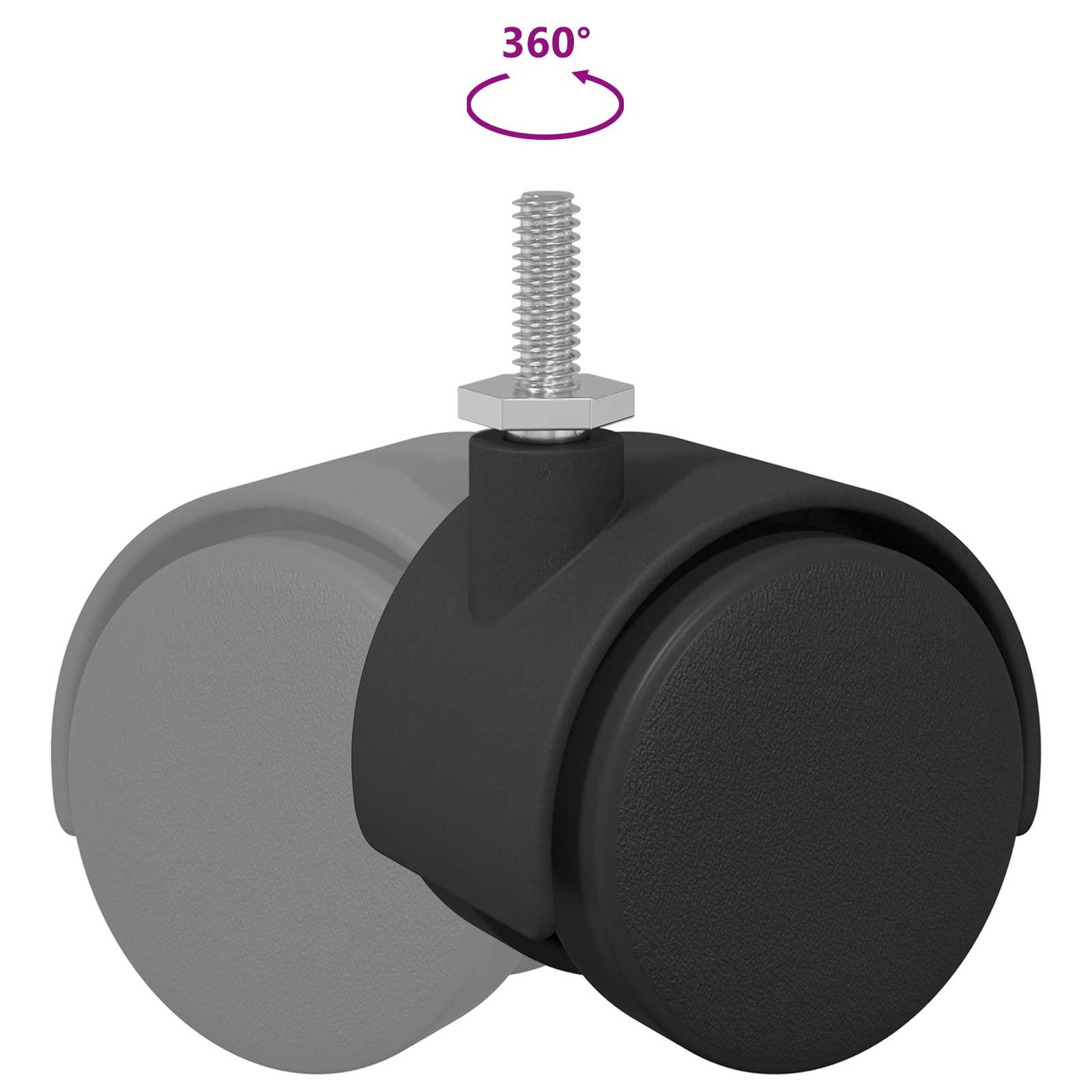 Kaster 2 pcs Crna i srebrna 40,1 x 40,1 x 37,8 mm Željezo i PP