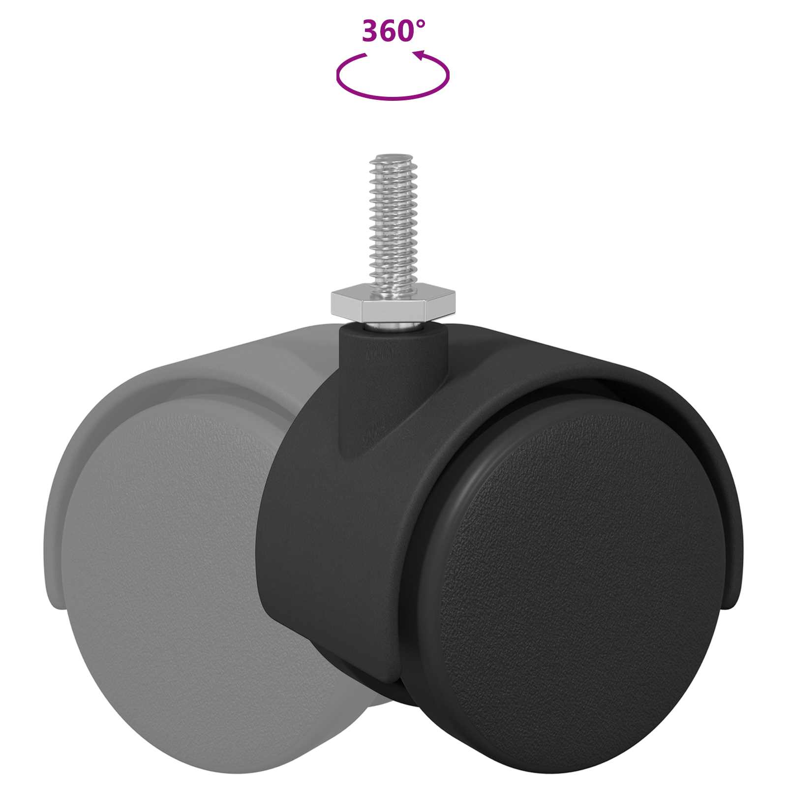 Kotači 12 pcs Crna 40,1 x 37,8 mm PP i čelik
