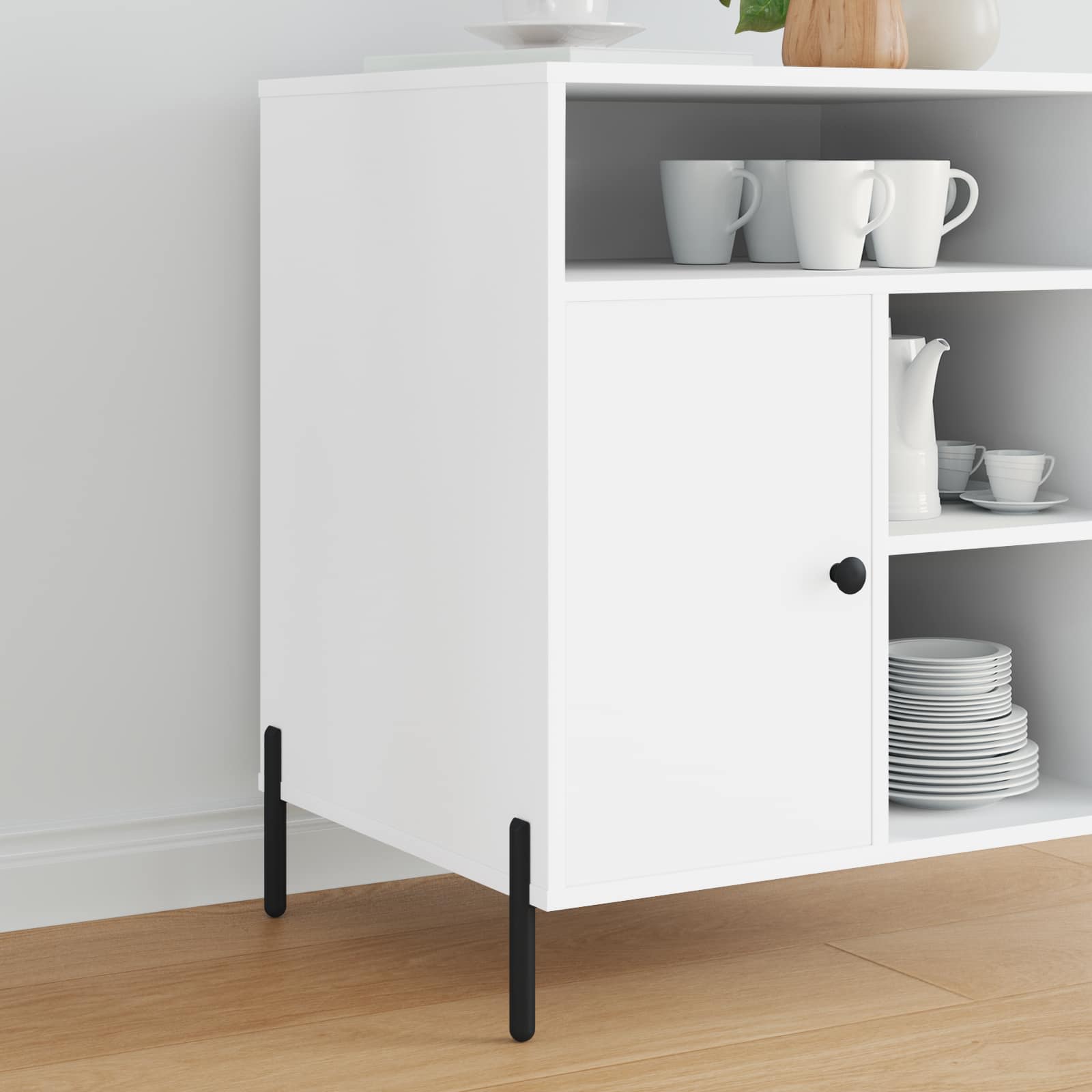 Noge namještaja 12 pcs Crna 66 x 36 x 160 mm Željezo