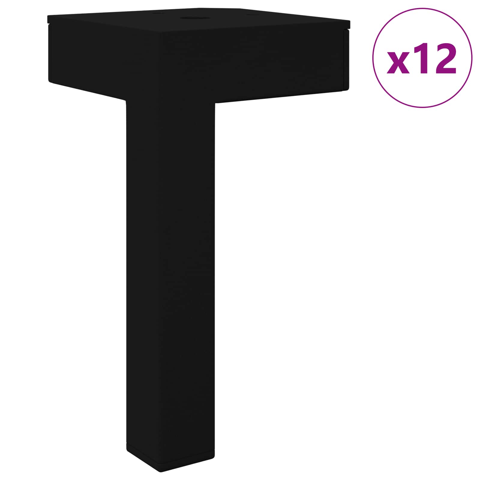 Stativne Noge 12 pcs Crna 57 x 57 x 100 mm Željezo