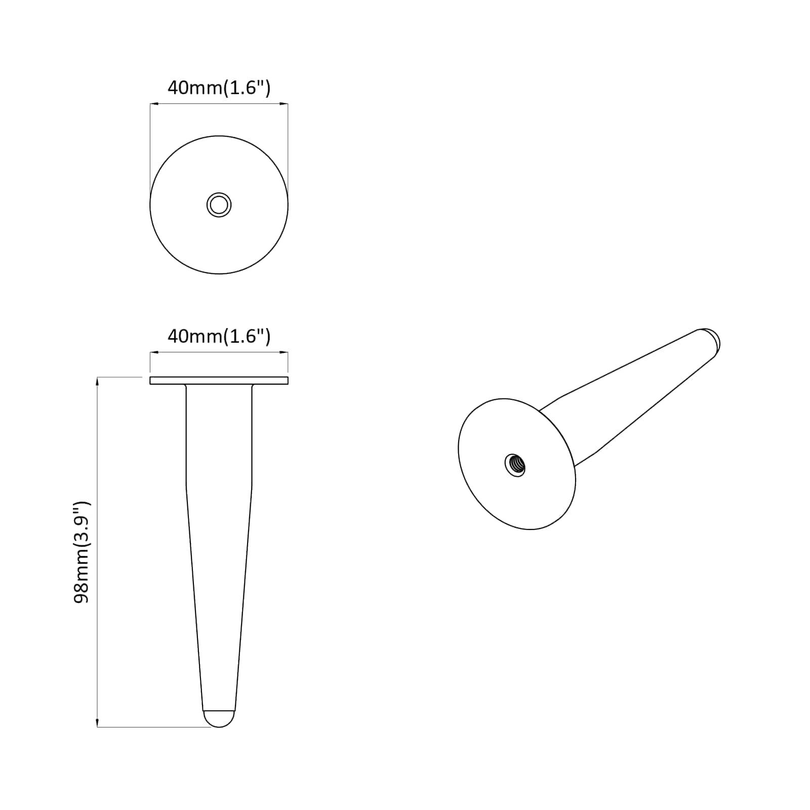 Stativne Noge 2 pcs Zlatno 98 x 40 mm Željezo
