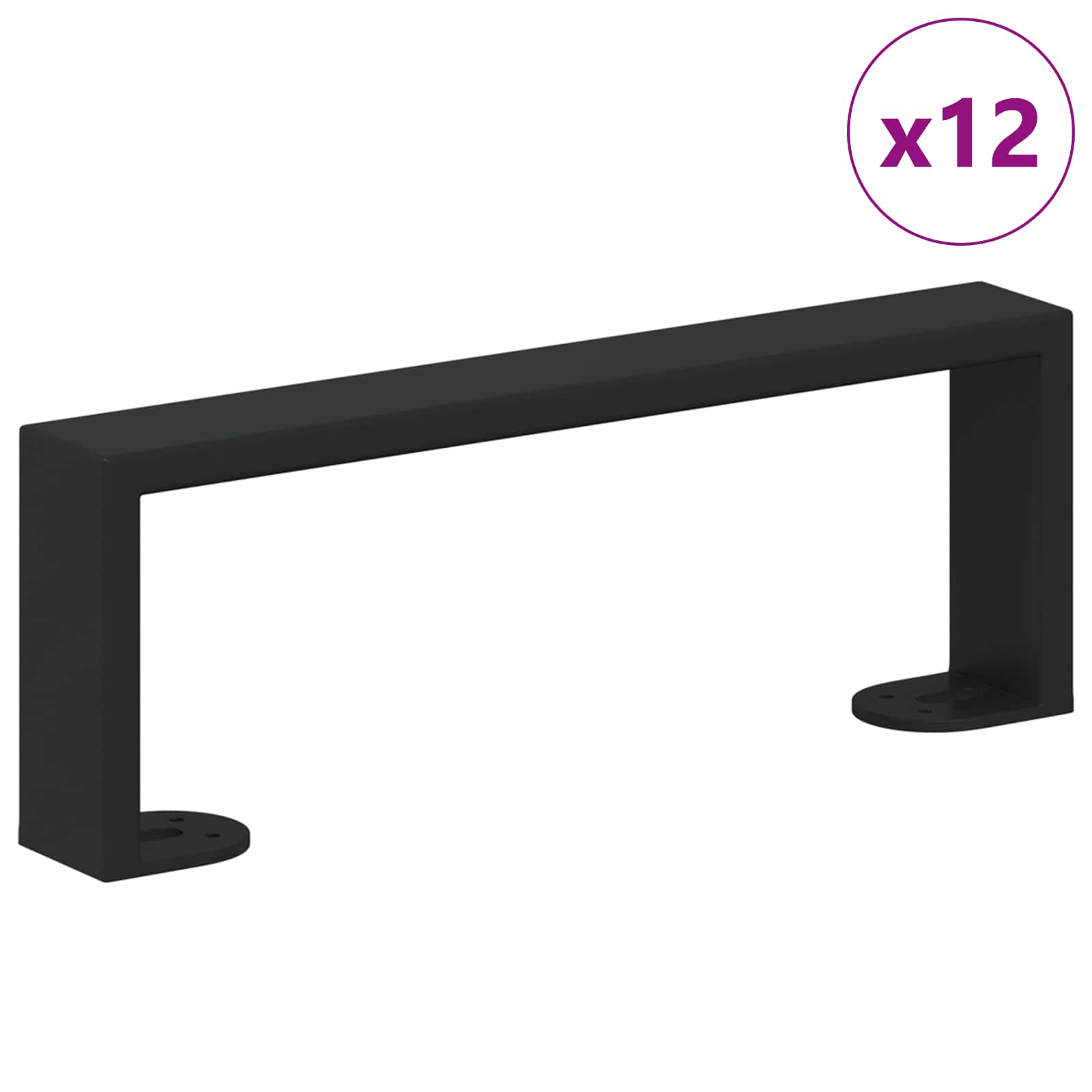 Noge namještaja 12 pcs Crna 281 x 40,5 x 100 mm Željezo