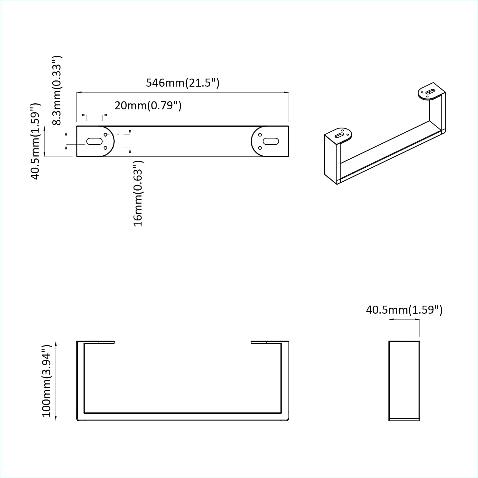 Noge namještaja 12 pcs Crna 546 x 40,5 x 100 mm Željezo