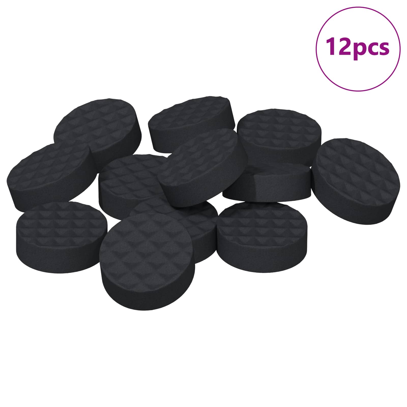 Jastučići za noge namještaja 12 pcs Crna Ø 14 x 4 mm EVA