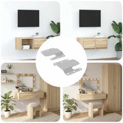 Držač za ravno montiranje 2 pcs Srebrno 75 x 66 x 1,4 mm Čelik