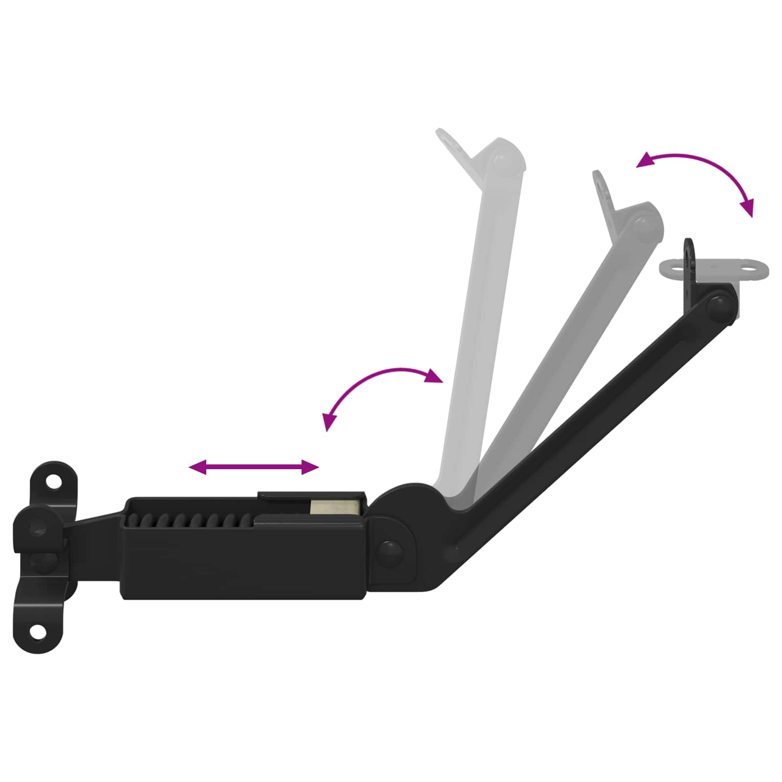 Šarka za podršku poklopcu 12 pcs Crna 192 x 32 x 50 mm Čelik
