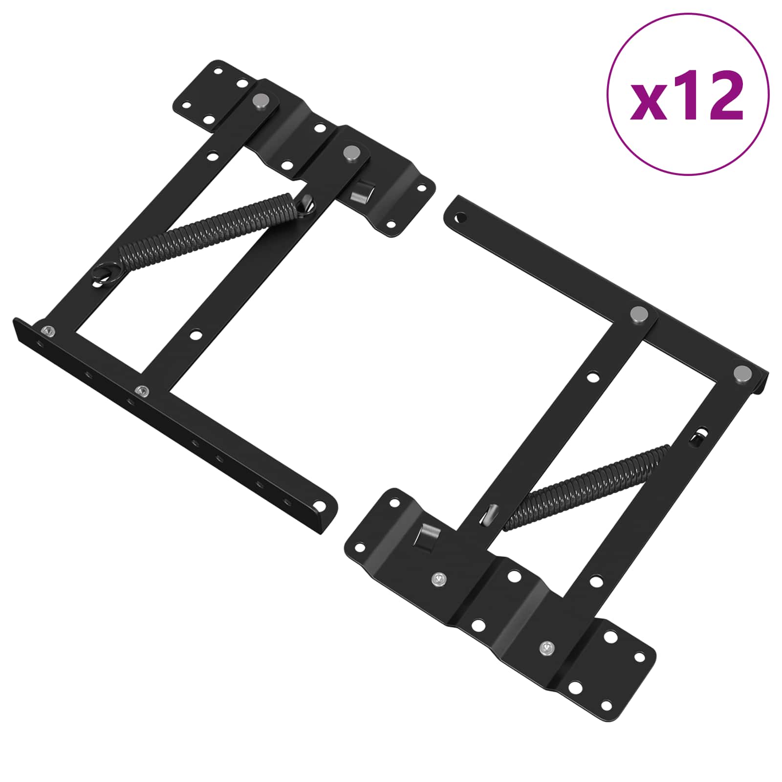 Mehanizam za podizanje kreveta 12 pcs Crna 340 x 95 x 40 mm