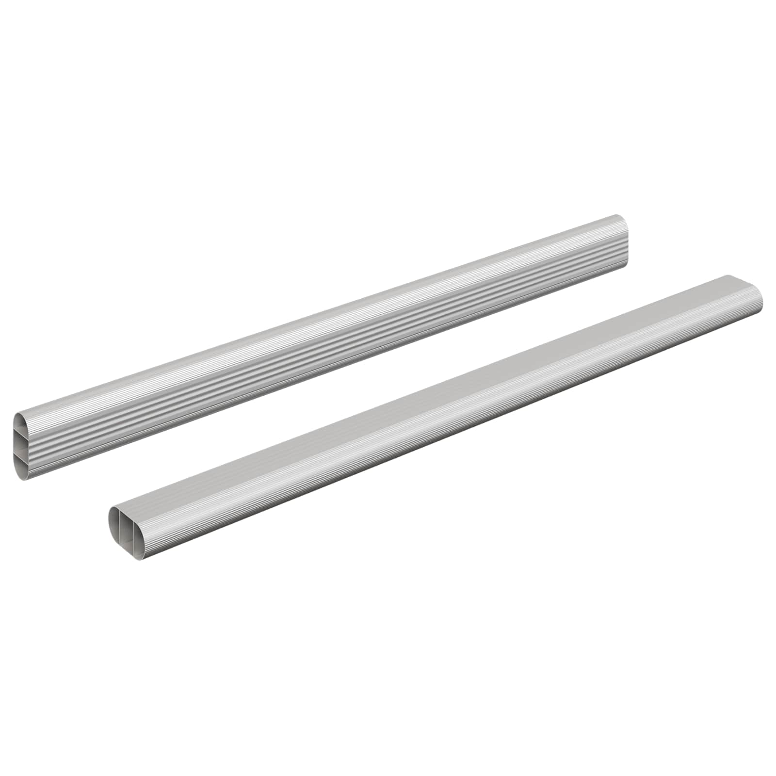 Cijev za ormar 2 pcs Srebrno 372 x 15 x 29 mm