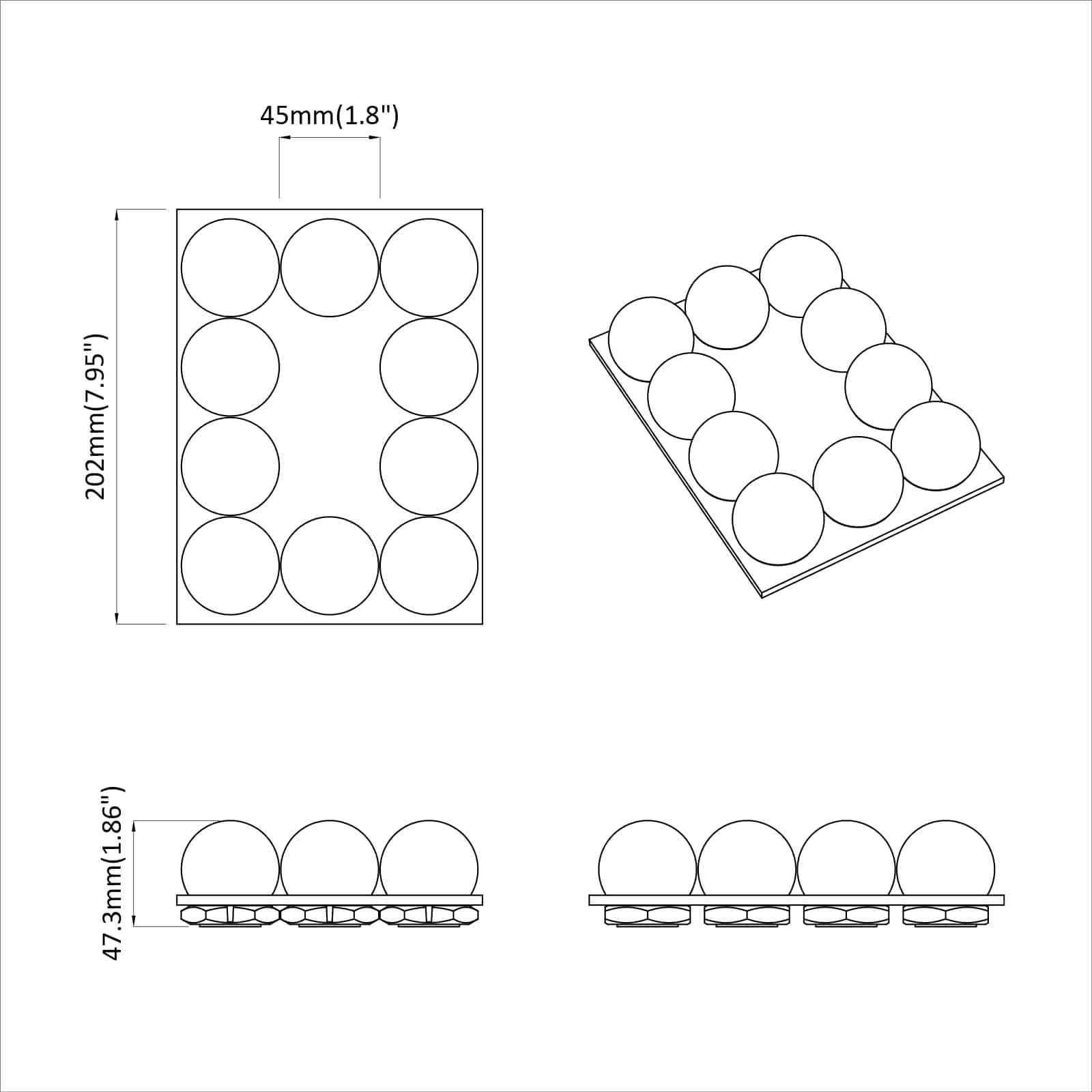 Ogledalne svjetiljke Bijelo 4,5 x 4,5 x 4,7 cm Plastika