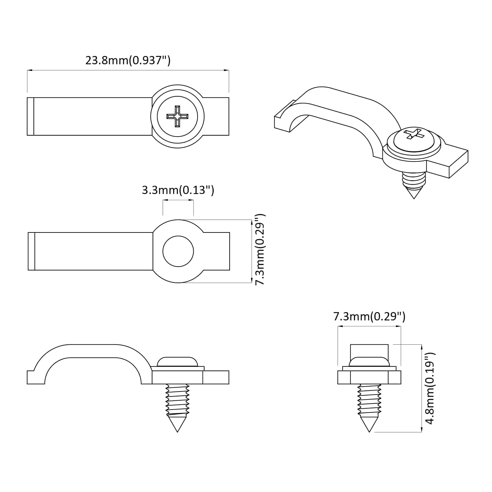 LED Trake za sponice 2 pcs *Transparent*an 23,8 x 7,3 x 4,3 mm