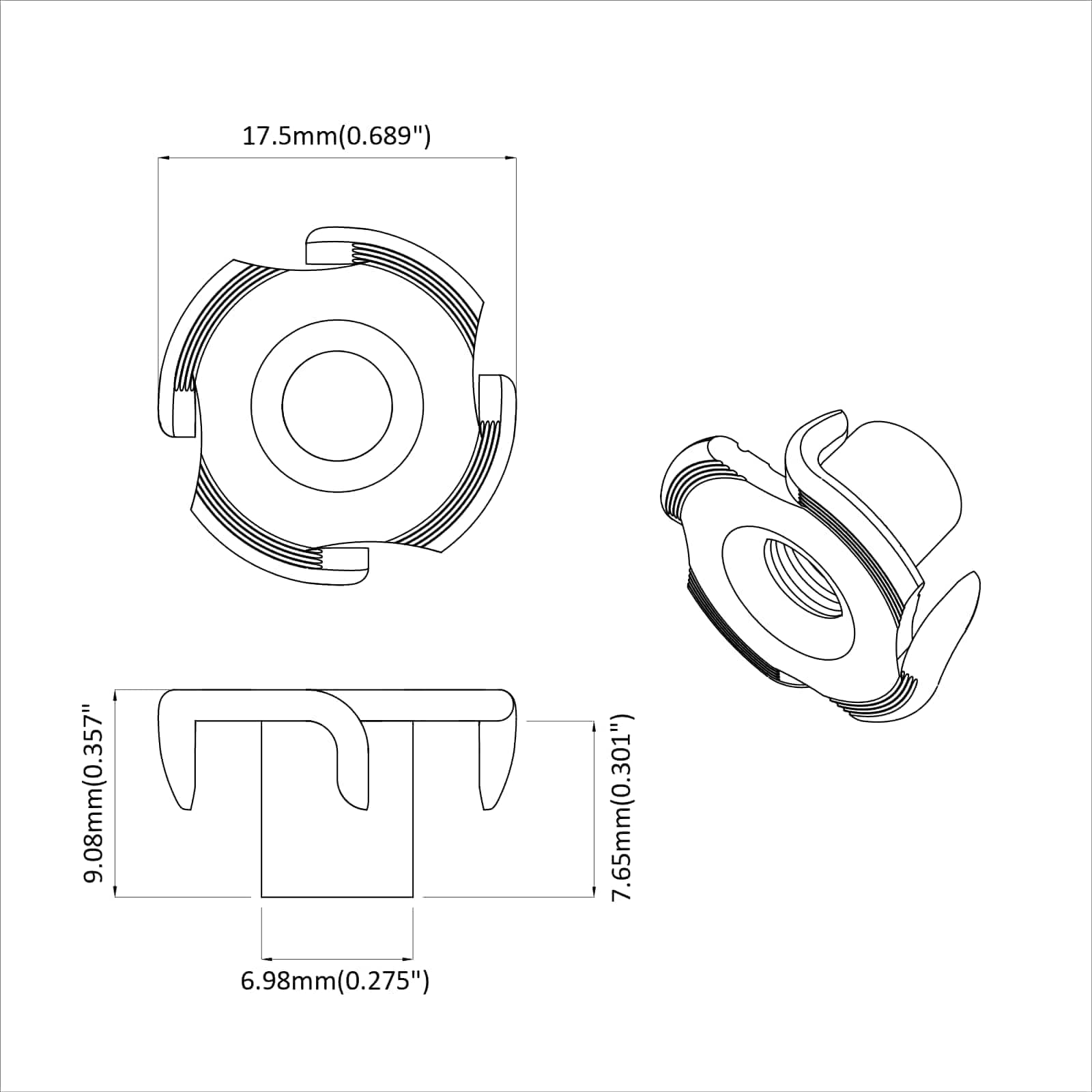 Urezana T-matica 2 pcs Srebrno M6 mm Čelik