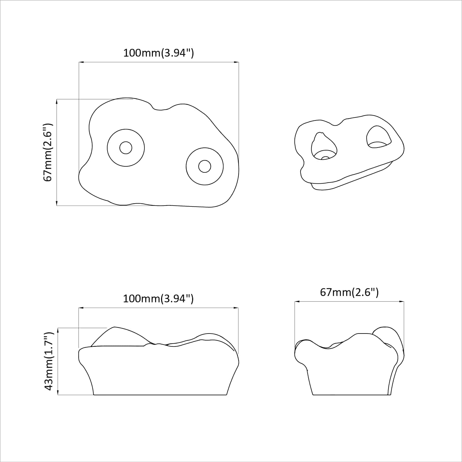Držak za penjanje 12 pcs Crvena 100 x 67 x 43 mm PP