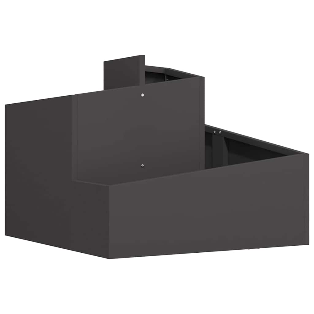 Vrtna saksija Crna 60 x 60 x 50 cm Čelična vrata