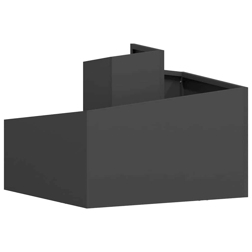Vrtna saksija Crna 60 x 60 x 50 cm Čelična vrata
