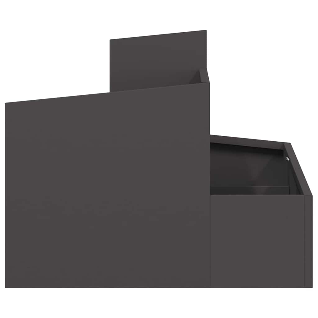 Vrtna saksija Crna 60 x 60 x 50 cm Čelična vrata