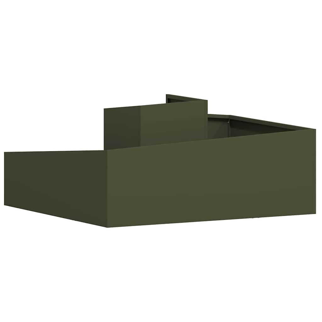 Vrtna saksija Maslinasto zelena 100 x 100 x 50 cm Čelična vrata
