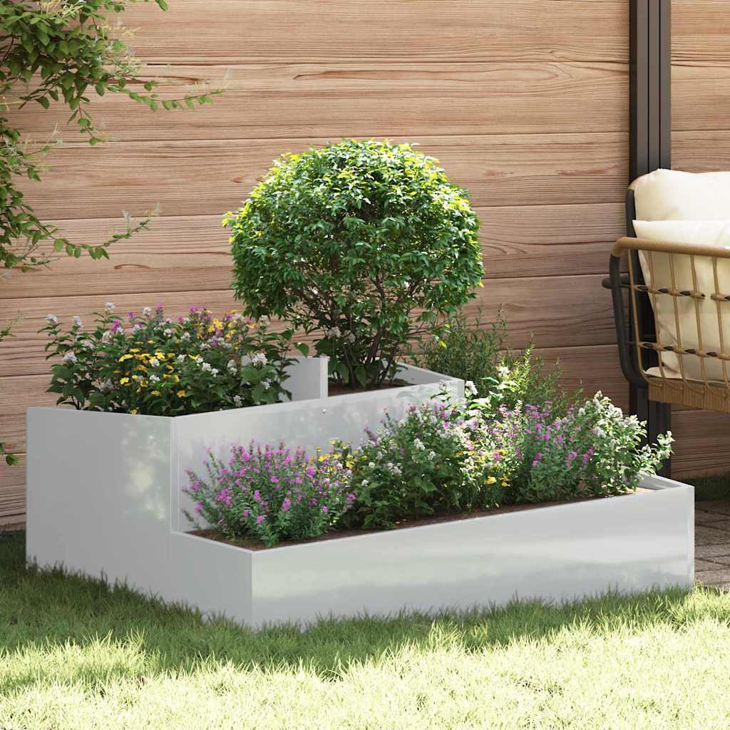 Vrtna saksija Srebrno 100 x 100 x 50 cm Cinkani čelik